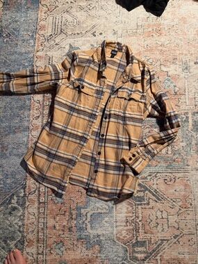 Patagonia Tan and brown Plaid Button-Up Shirt